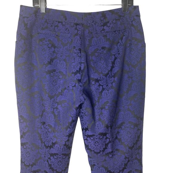 Ted Baker Capri Pants Womens Size 4 (8-10) Purple Black Floral - Picture 6 of 11